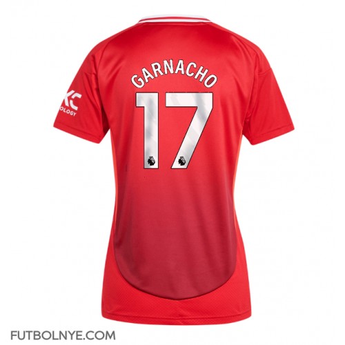 Camiseta Manchester United Alejandro Garnacho #17 Primera Equipación para mujer 2024-25 manga corta